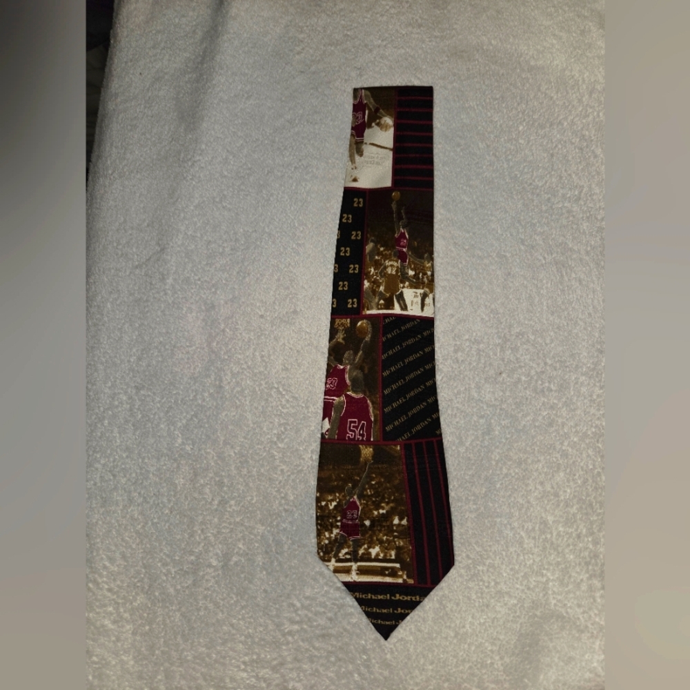 Bugatchi Black and Red Basketball Themed Tie